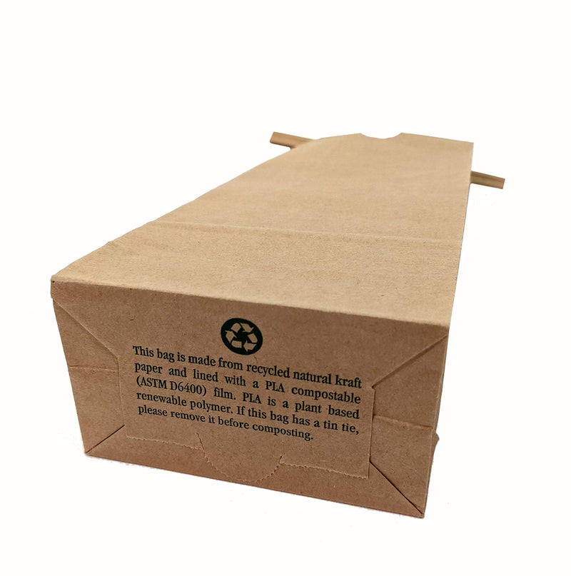 AwePackage Compostable Kraft Paper Tin Tie Bag with PLA Liner (50, 1 lbs) - Image 2